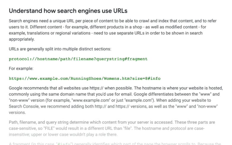 how search engines use urls
