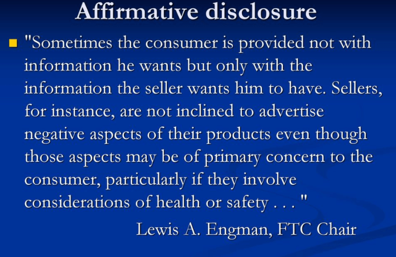 Affirmative Disclosure definition