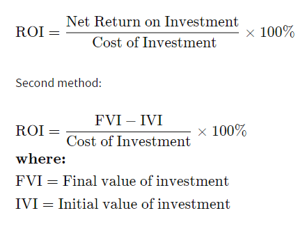 formula to calculate ROI