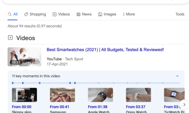 video marketing google search